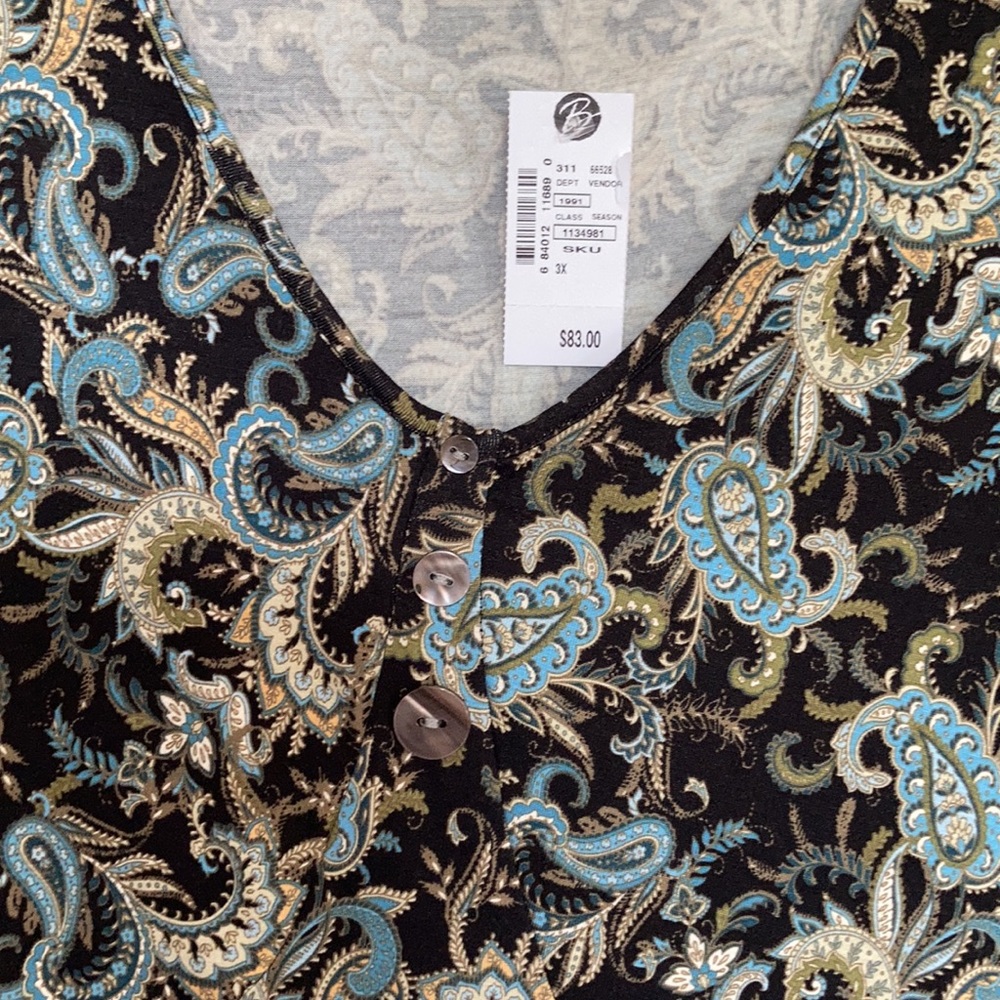 Relisted Skyes the Limit floral print smock detail dress soft w stretch boho 3X - Picture 7 of 17